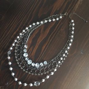 Rhinestone Chain Strand Necklace